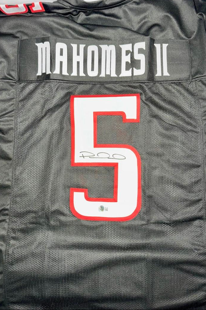 Patrick Mahomes II Signed Black Texas Tech Jersey - Beckett COA #01